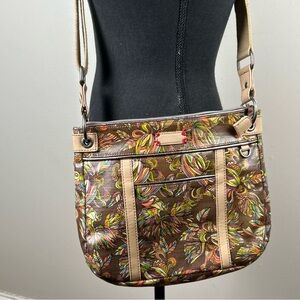 Sakroots Artist Circle Crossbody Bag Waxed Coated Canvas Phoenix Bird Print Boho